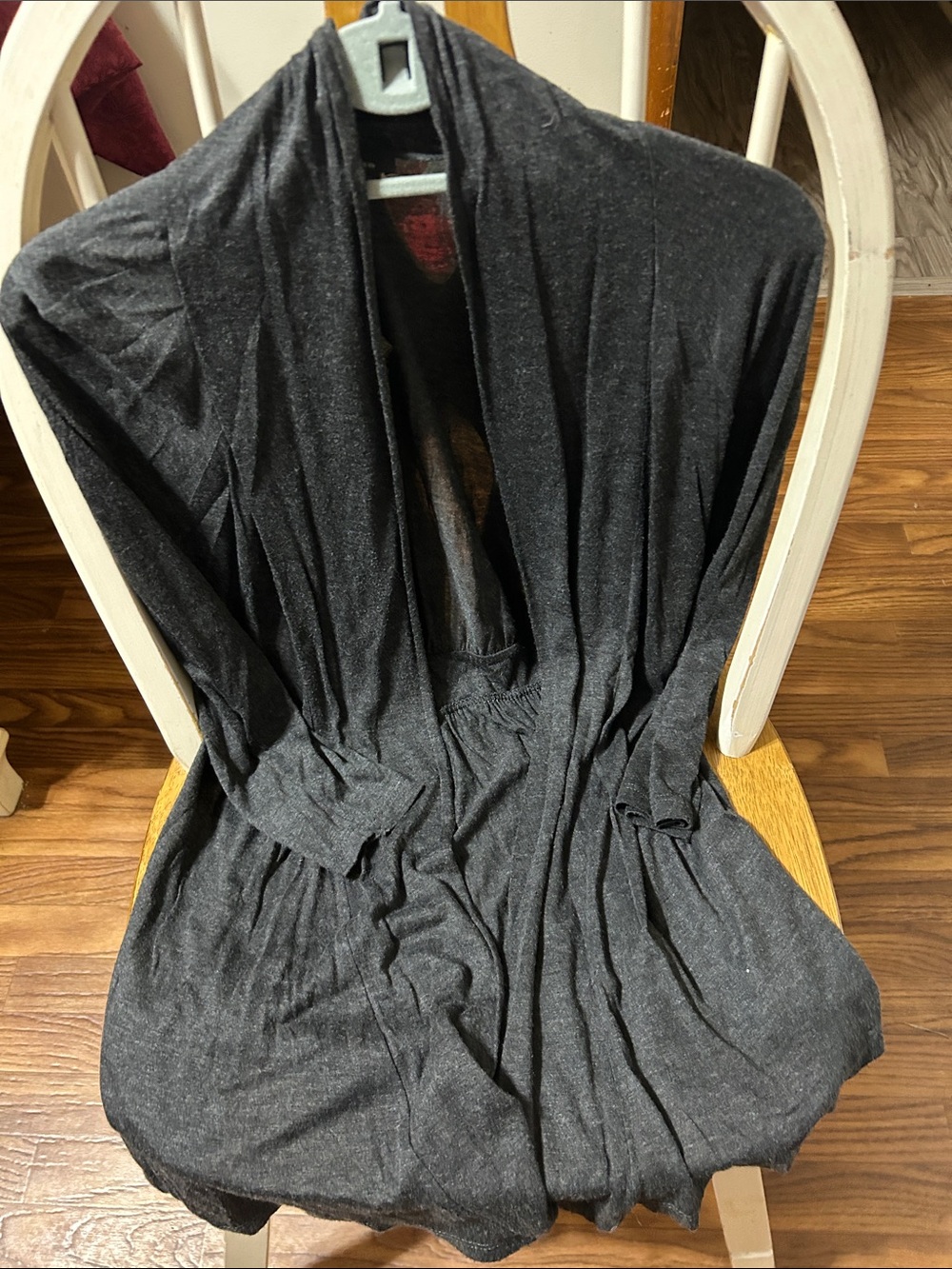AB Studio Dark Gray Open Front Cardigan